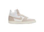 Nike Dames Court Borough Premium Lederen Mid Cut Sneakers (Wit/Beige)