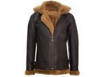 Heren schapenvachtleer B3 Flying Jacket-Columbus met capuchon