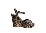 Dolce & Gabbana Braune Leopard Wedge-Ankle-Strap-Sandalen Schuhe