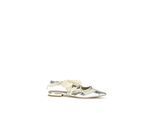 PINKO Silberne Kalbsleder Bos Taurus Ballerinas