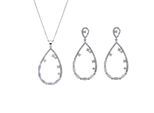 Orphelia 'Islia' Dames 925 Sterling Zilveren Set: Ketting + Oorbellen - Zilver SET-7423