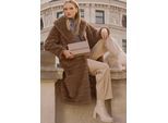 Wittchen Dames Imitatiebontjas met Kraag Donkerbeige Polyester