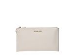 Beige Leren Clutch Tas