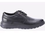 Hush Puppies Triton Zwarte Leren Veterschoenen Voor Heren