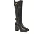 Pod Nitika Leder Damen Schwarz Stiefel