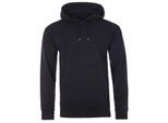 BOSS Tonal Logo Garment Dyed Duurzame Hoodie - Zwart