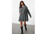 Grijze, rechte mini-jurk voor dames, lang, geschikt voor casual/dagelijks gebruik.