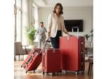 Rode hardshell koffer Dubbele 4-wiel ABS bagage Cabine Koffers