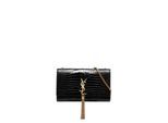 Saint Laurent Kate Medium Tas met Kwastjes en Krokodillenprint