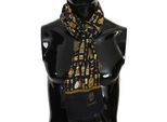 Dolce & Gabbana Écharpe pour hommes en cachemire modal bleu imprimé cocktail
