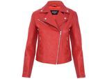 Dames slim leren bikerjack-Matlock