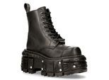 New Rock Unisex-Kampfplattformstiefel aus schwarzem Leder – TANK083-C1