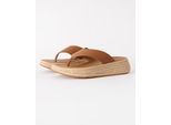 F-Mode Plattform-Sandalen in Tan