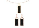 Orphelia Dames 925 Sterling Zilver Set: Ketting-Hanger + Oorbellen - Roze SET-6045
