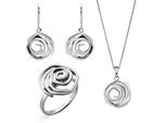 Orphelia 'Apolline' Dames 925 Sterling Zilver Set: Ketting + Oorbellen + Ring - Zilver SET-7500