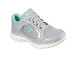 Skechers Flex Appeal 4.0 True Clarity Leren Damessneakers Grijs / Veelkleurig