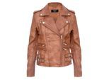 Dames leren Brando bikerjack-Loddon