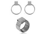 Orphelia 'Eleanor' Dames 925 Sterling Zilveren Set: Oorbellen + Ring - Zilver SET-7417