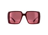 Gucci vierkant dames bordeauxrood met zilver spiegel GG1692S