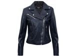 Dames slim leren bikerjack-Matlock