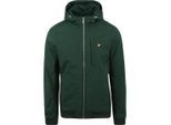 Donkergroen softshelljack met capuchon van Lyle & Scott met logo