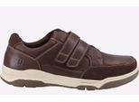 Hush Puppies Fabian Double Strap Leren Bruine Heren Instappers