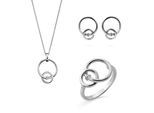 Orphelia 'Antoine' Dames 925 Sterling Zilveren Set: Halsketting + Oorbellen + Ring - Zilveren SET-7503