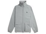 Fred Perry grijze jas met patchzak en ritssluiting