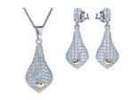 Orphelia Dames 925 Sterling Zilveren Set: Ketting-Hanger + Oorbellen - Zilver SET-5220