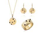 Orphelia 'Babette' Dames 925 Sterling Zilveren Set: Halsketting + Oorbellen + Ring - Gouden SET-7504/G