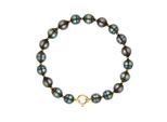 DIADEMA - Armband - Echte Tahiti-Perlen - Regenbogen - Gelbgold
