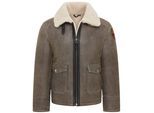 Heren Grijs B3 Shearling Bomber Aviatorjack - Akutan