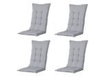 Madison tuinkussens hoge rug panama light grey 123x50 - 4 stuks