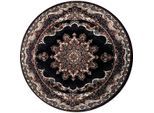 Muratap Isfahan oosters vloerkleed nain laagpolig klassiek vintage tapijt rond / navy / multi- 200 cm rond