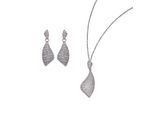 Orphelia Dames 925 Sterling Zilveren Set: Ketting-Hanger + Oorbellen - Zilver SET-5884