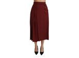 Dolce & Gabbana - Jupe longue plissée en laine rouge à taille haute pour femme