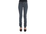 John Galliano - Jean Slim taille haute en coton mélangé bleu pour femme