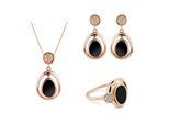 Orphelia 'Alda' Dames 925 Sterling Zilveren Set: Ketting + Oorbellen + Ring - Roze SET-7470