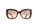 Tom Ford Maeve FT1008 52F donker havana bruin gradiÃ«nt zonnebril