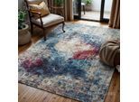 Muratap Picasso heriz vintage vloerkleed multi / blauw laagpolig- 240x340