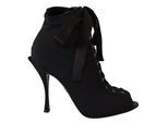 Dolce & Gabbana Damen Schwarz Stretch Kurzstiefel Schuhe