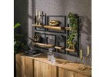 Hoyz wandschap set edge massief acacia naturel set van 5