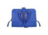 Saint Laurent Baby Monogram Cabas Tote in Blauwe Leren