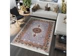 Muratap Isfahan oosters vloerkleed laagpolig klassiek vintage tapijt / multi- 80x300 cm