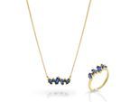 Orphelia 'Novel' Dames 925 Sterling Zilveren Set: Ketting + Ring - Gouden SET-7534