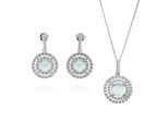 Orphelia 'Rivera' Dames 925 Sterling Zilveren Set: Ketting-Hanger + Oorbellen - Zilver SET-7481/BC