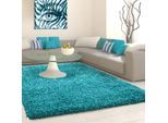 Muratap Basic shaggy vloerkleed turquoise hoogpolig- 300x400 cm