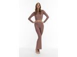 faina jersey broek met glanzend garen