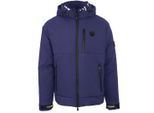 Plein Sport Padded Large Branded Logo Navy Blue Jacket