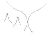 Orphelia Dames 925 Sterling Zilveren Set: Ketting + Oorbellen - Zilver SET-066